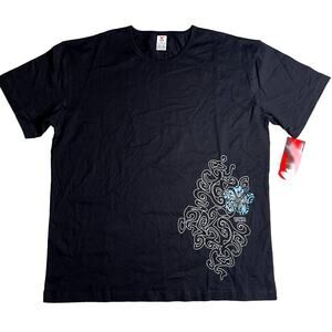 TYR Men's Surf Hibiscus Tshirt Tee Short Sleeve - Black - Size XXL - $40